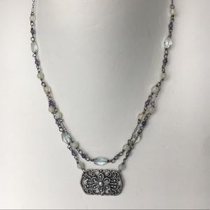 Sterling and crystal necklace